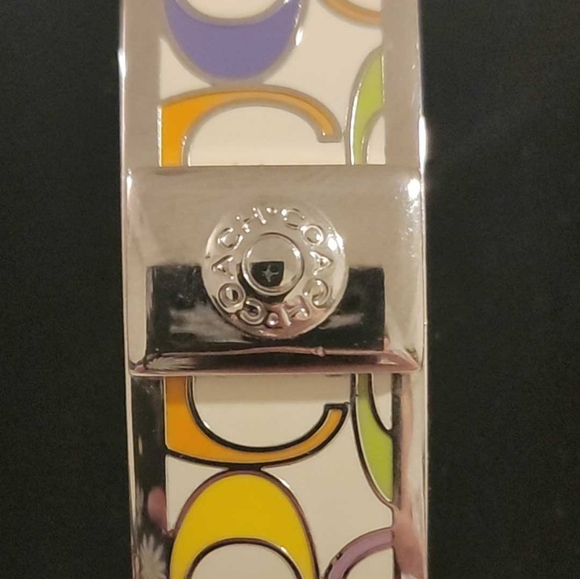 Coach bangle, dust bag, Multicolor Signature C Statement Non-hinged Bracelet - Picture 6 of 10